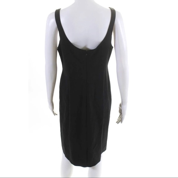 Theory Womens Back Zip Sleeveless Scoop Neck Sheath Dress Black Wool Size 10 - Picture 3 of 7